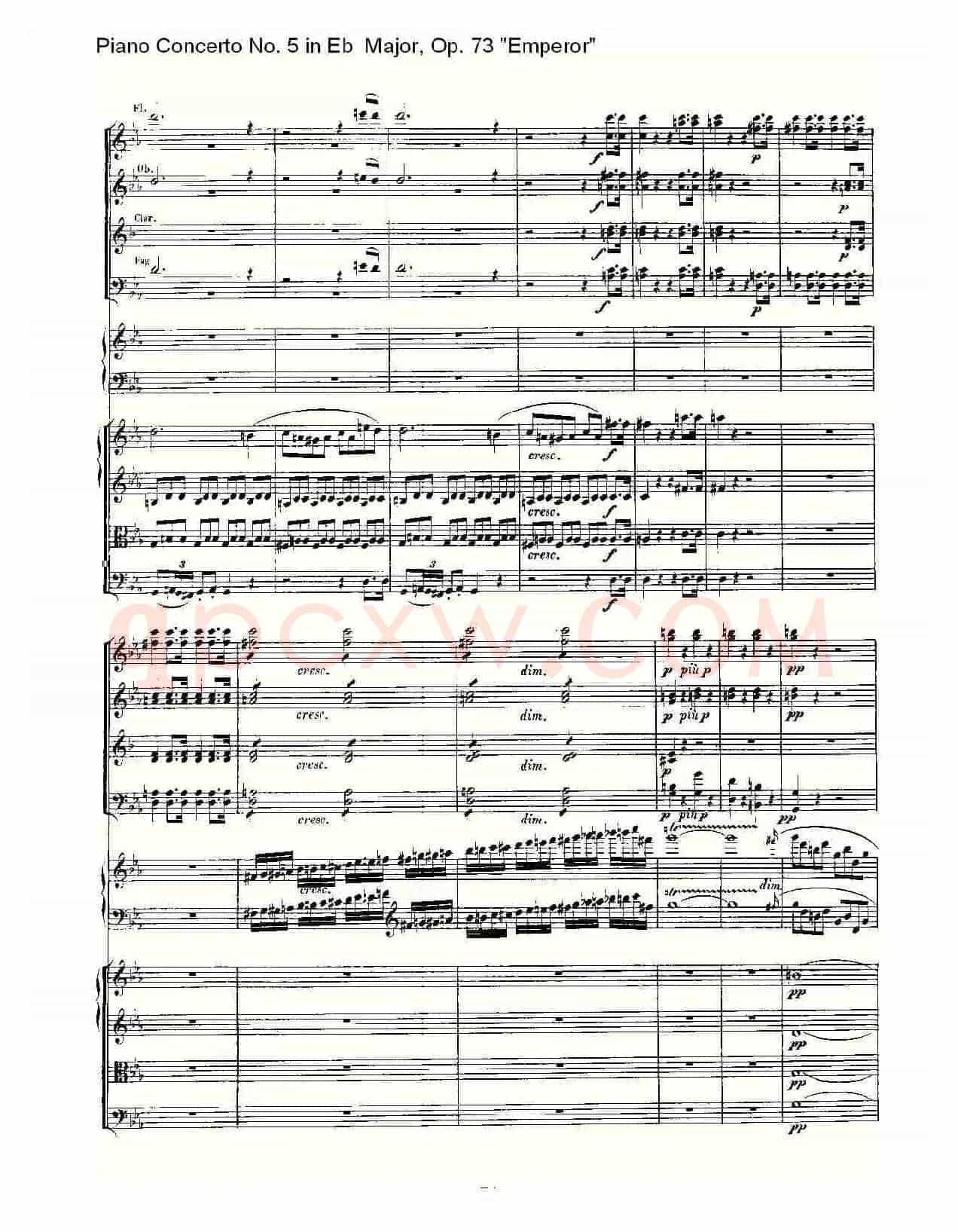 Eb大调钢琴第五协奏曲 Op.73“皇帝” 第一乐章（一）