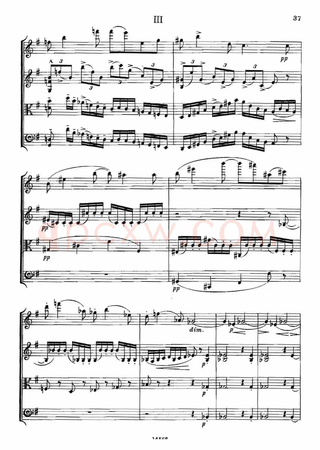 QUARTET Op.83(第三部分)(弦乐四重奏)