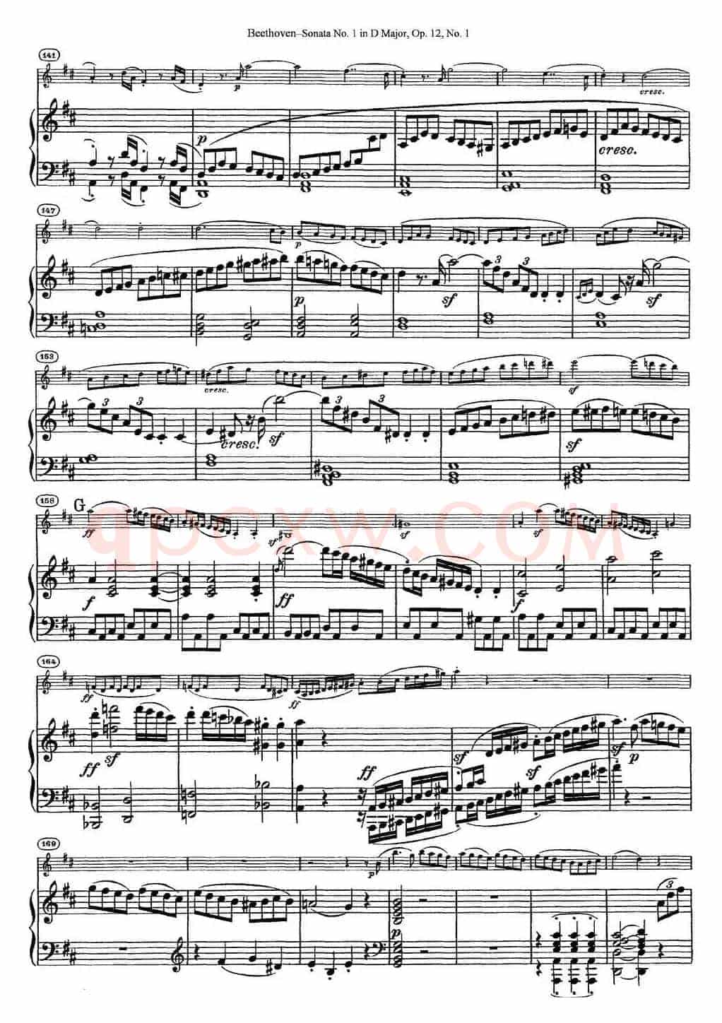 Violin Sonata No.1 in D Major Op.12 No.1（小提琴+钢琴伴奏）