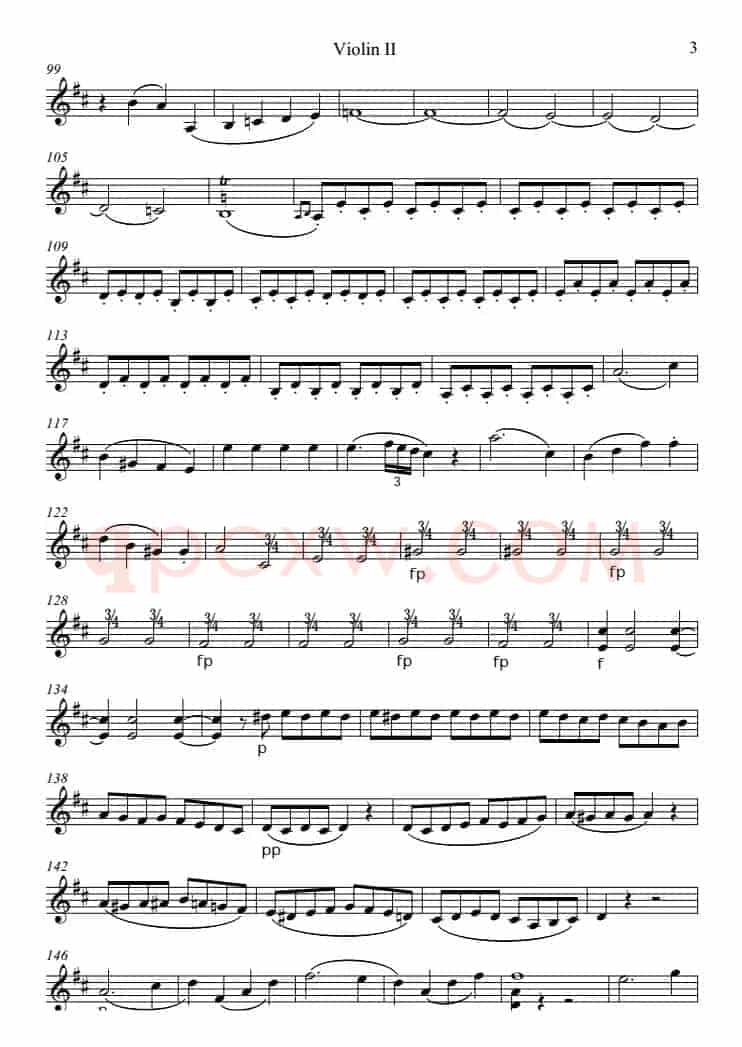 Overture from the Marriage of Figaro 费加罗的婚礼（Violin Ⅱ分谱）