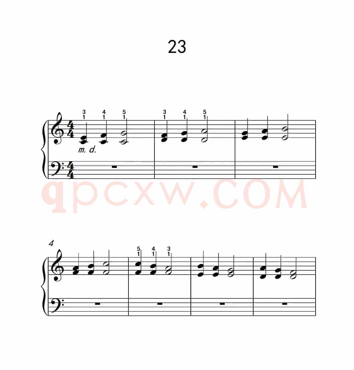 双音练习 23（儿童钢琴手指练习 2）