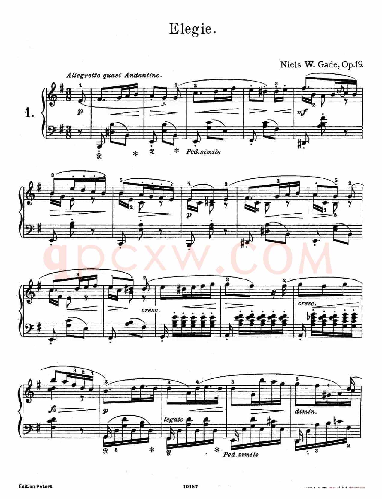 Akvareller Op.19（水彩画·1. 悲歌）