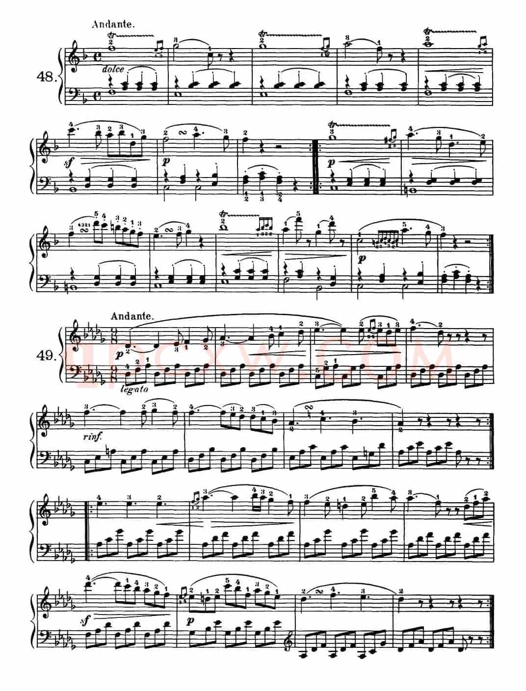 One Hundred and Ten Easy and Progressive Exercises Op.453(车尔尼110首简易练习曲 41——51)