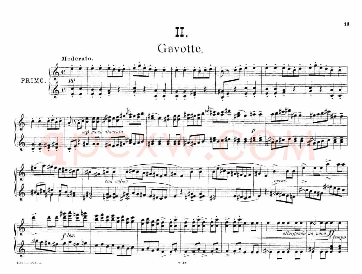 Deux Morceaux Pour Quatre Mains Op.43（2首四手联弹小品·2）