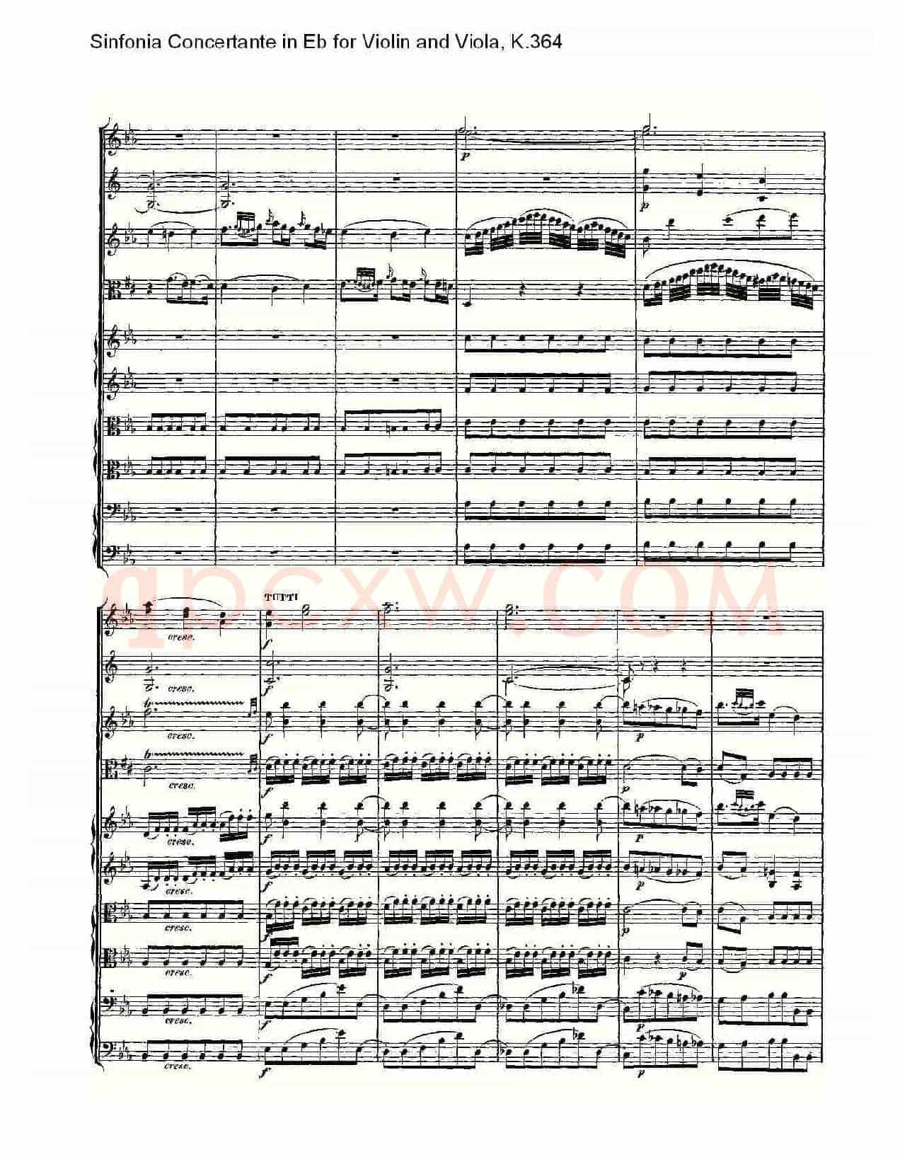 Eb调小提琴与中提琴炫技序曲, K.364(一)