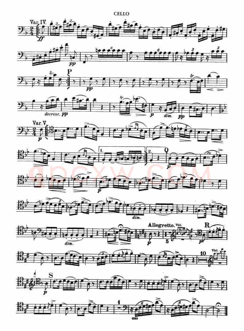 TROUT-QUARTET（大提琴谱）