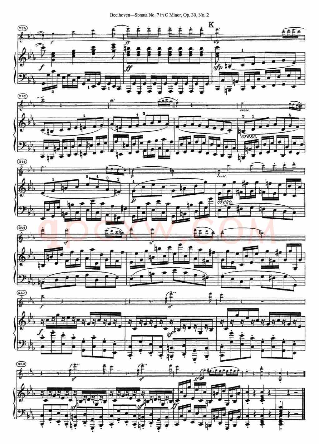 Violin Sonata No.7 in C Minor Op.30 No.2（小提琴+钢琴伴奏）