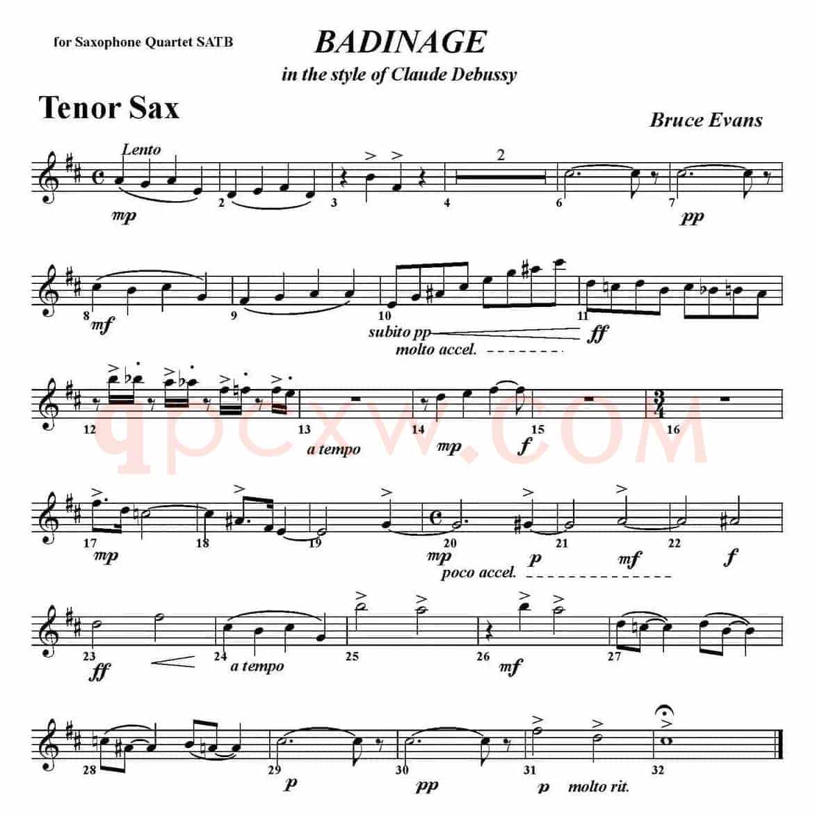 BADINAGE（四重奏·次中音萨克斯分谱）