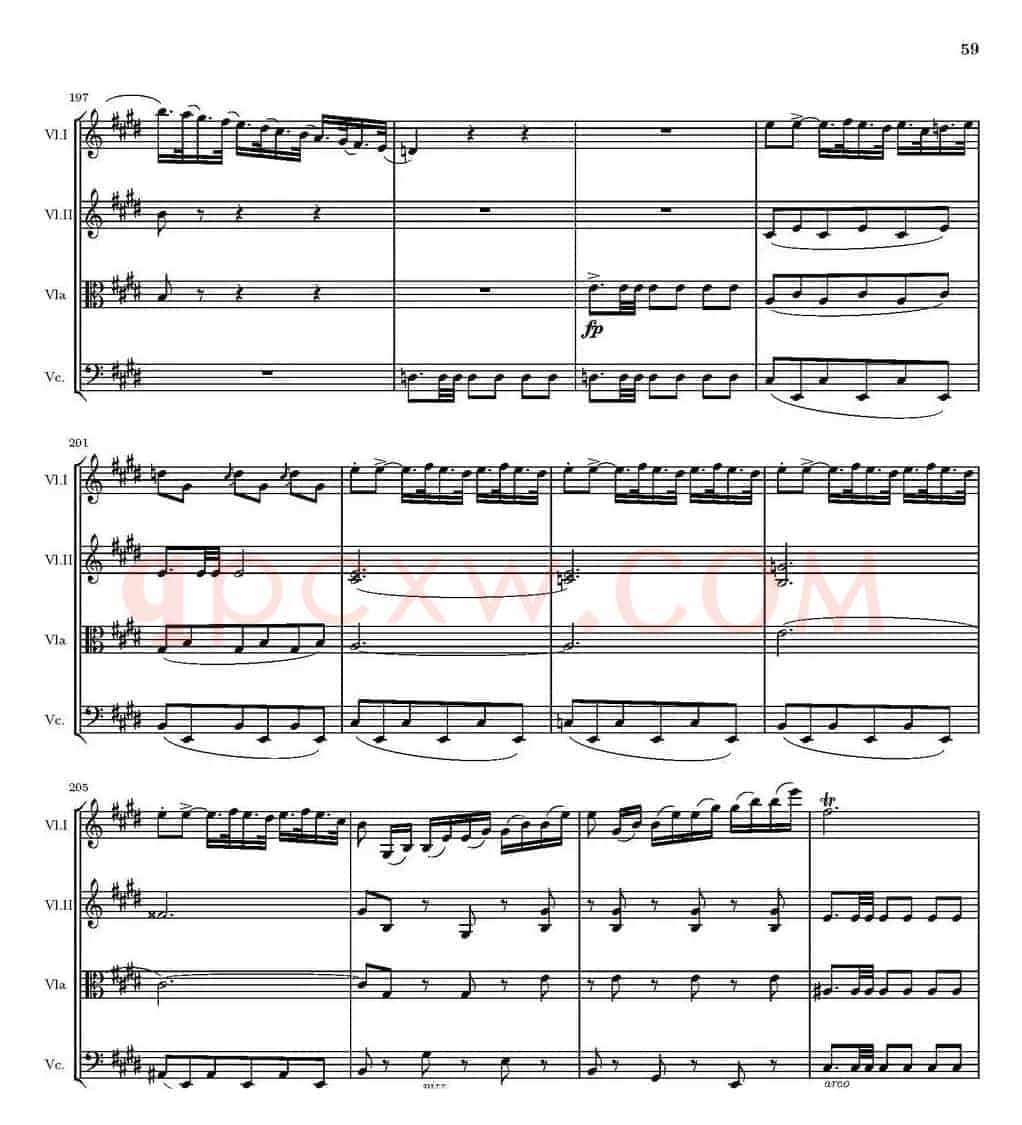 String Quartet nr.18 in E minor（E小调弦乐四重奏、P46-60）