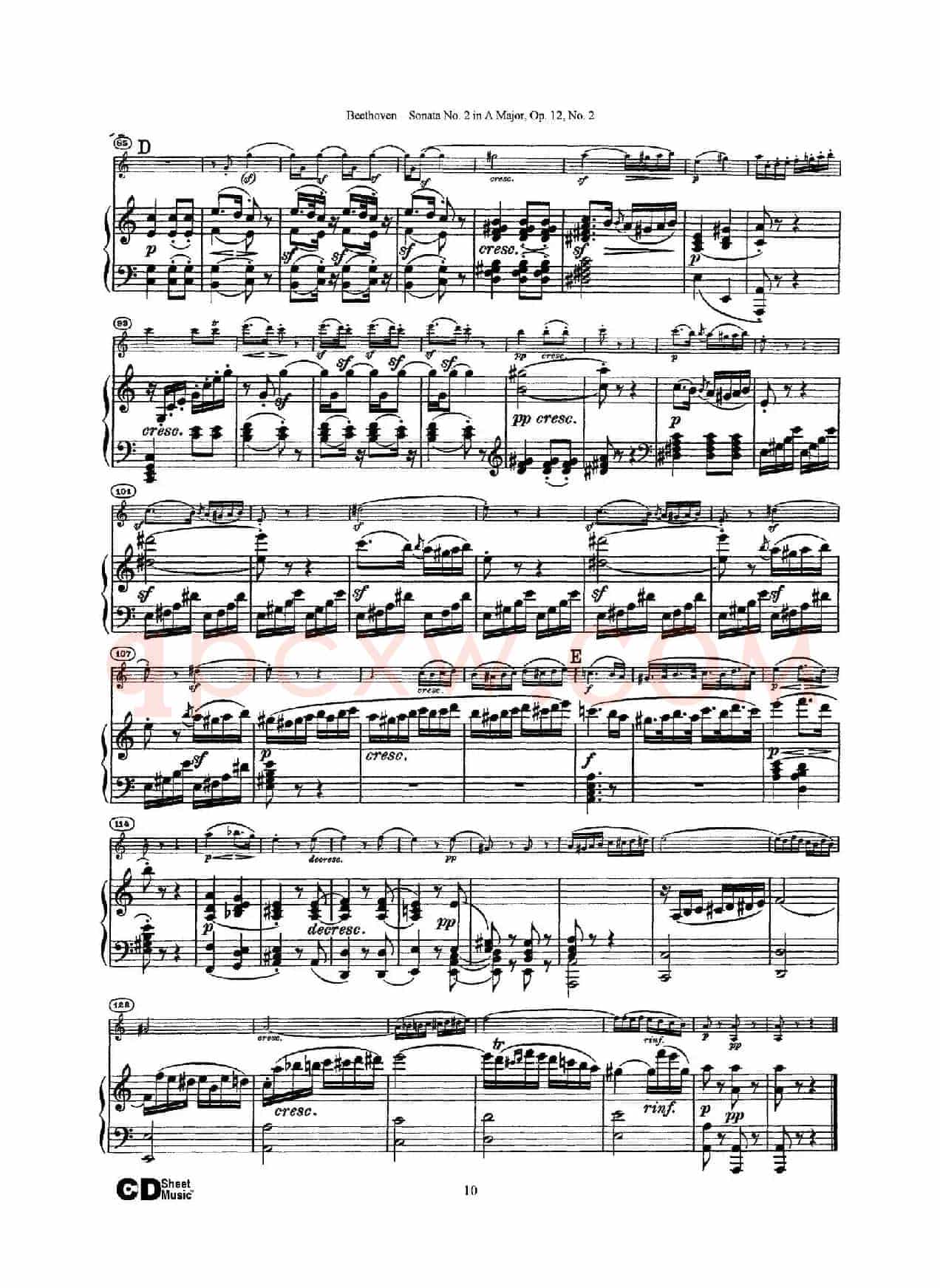 A大调第二小提琴奏鸣曲（Sonata No.2 in A Major Op.12,No.2）（小提琴+钢琴伴奏）