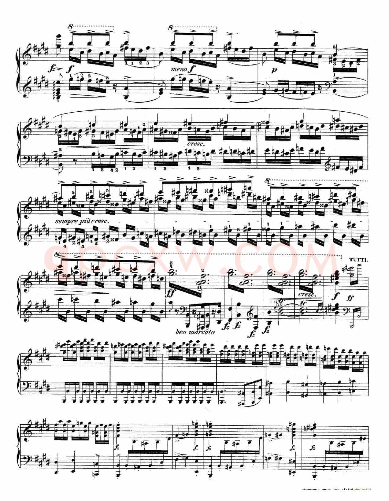 e小调第一钢琴协奏曲 Op.11(钢琴独奏版·第一乐章)
