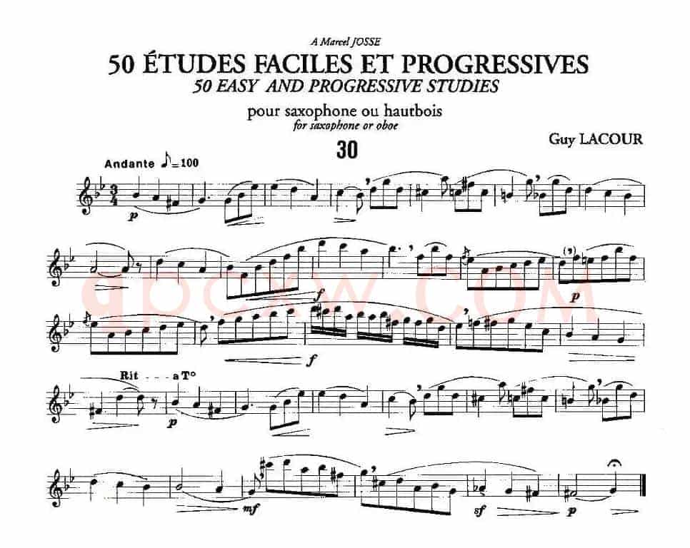 Guy Lacour 50 首萨克斯练习曲之30