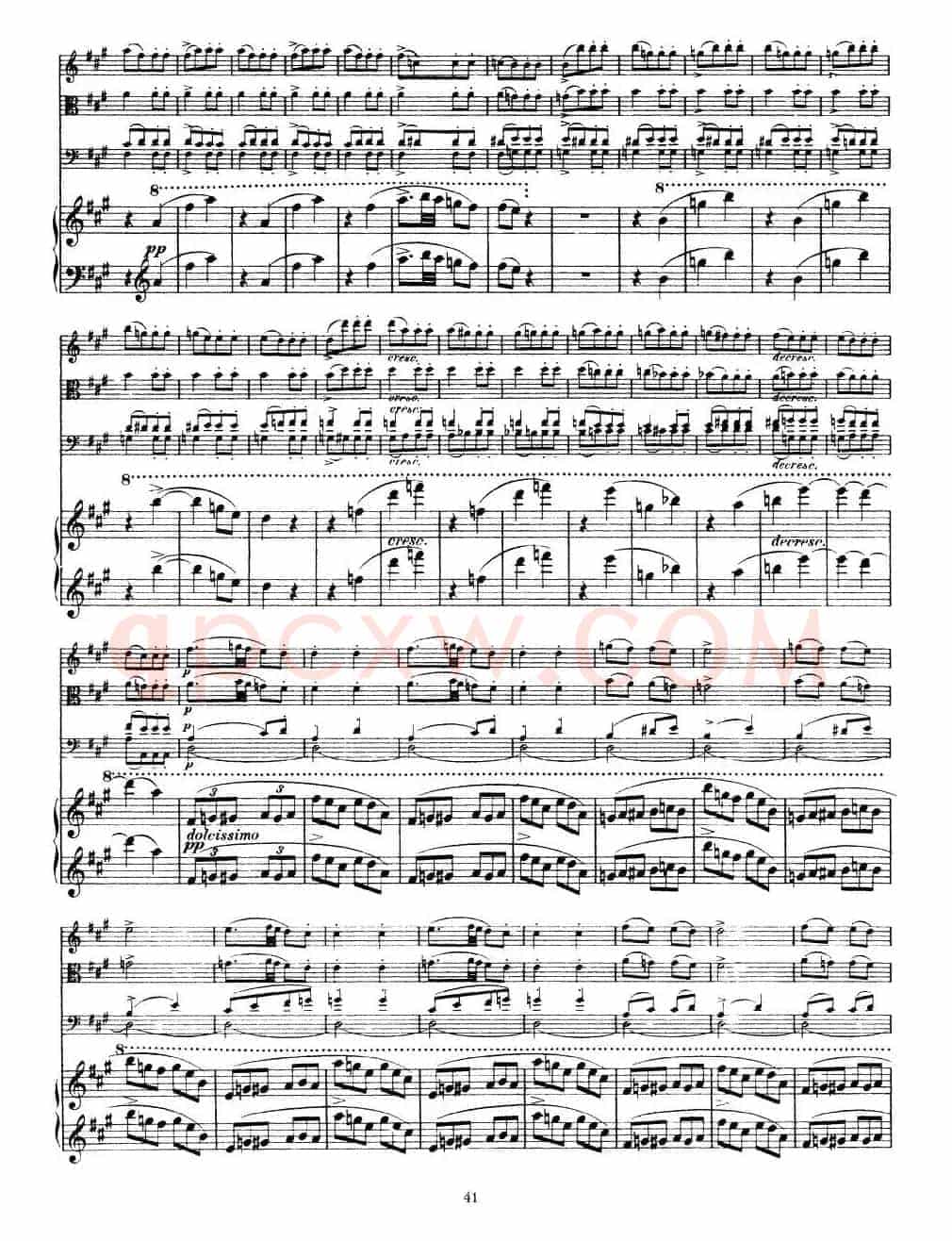 A大调鳟鱼五重奏（P41—50）（弦乐+钢琴）