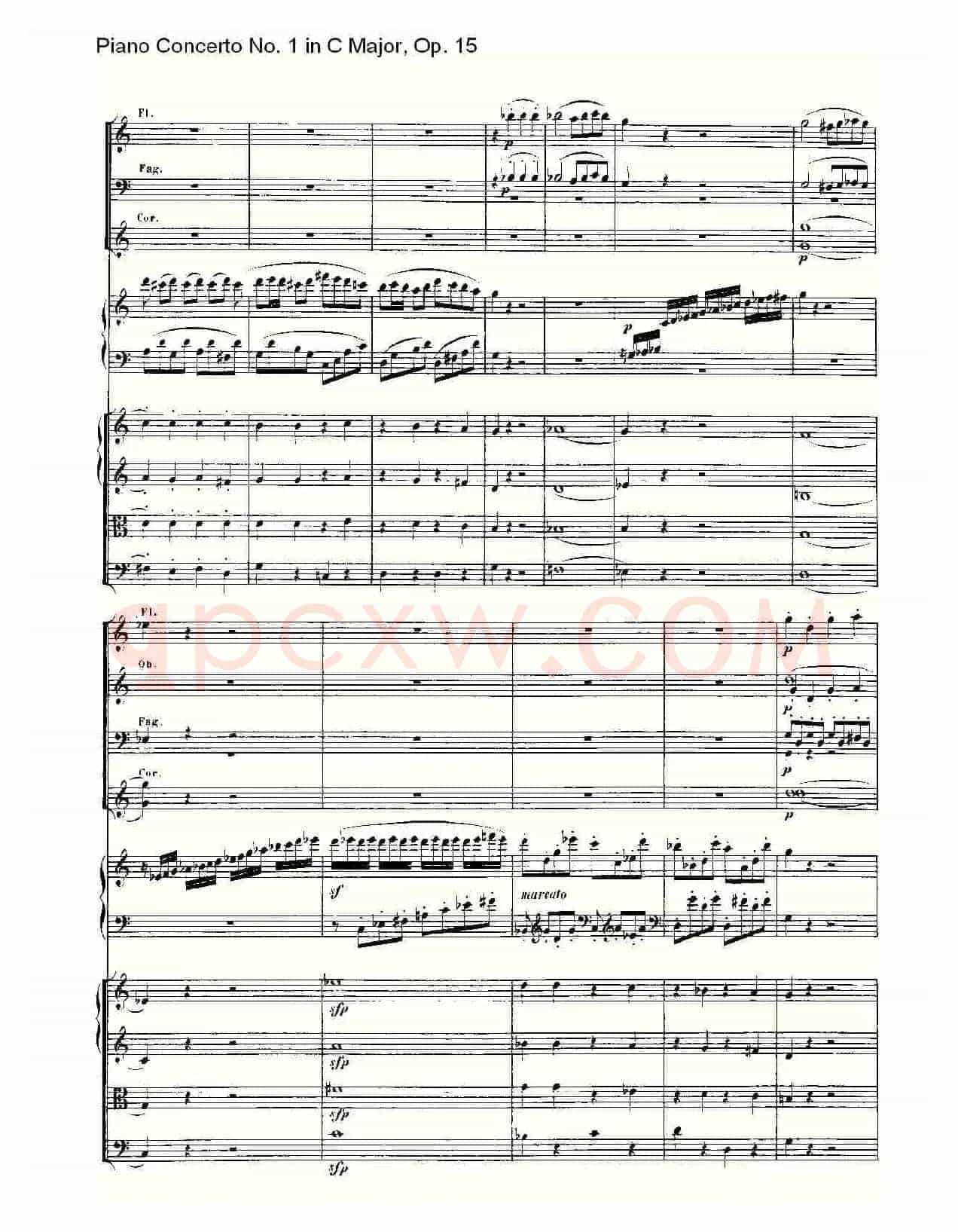 C大调钢琴第一协奏曲 Op.15 第一乐章