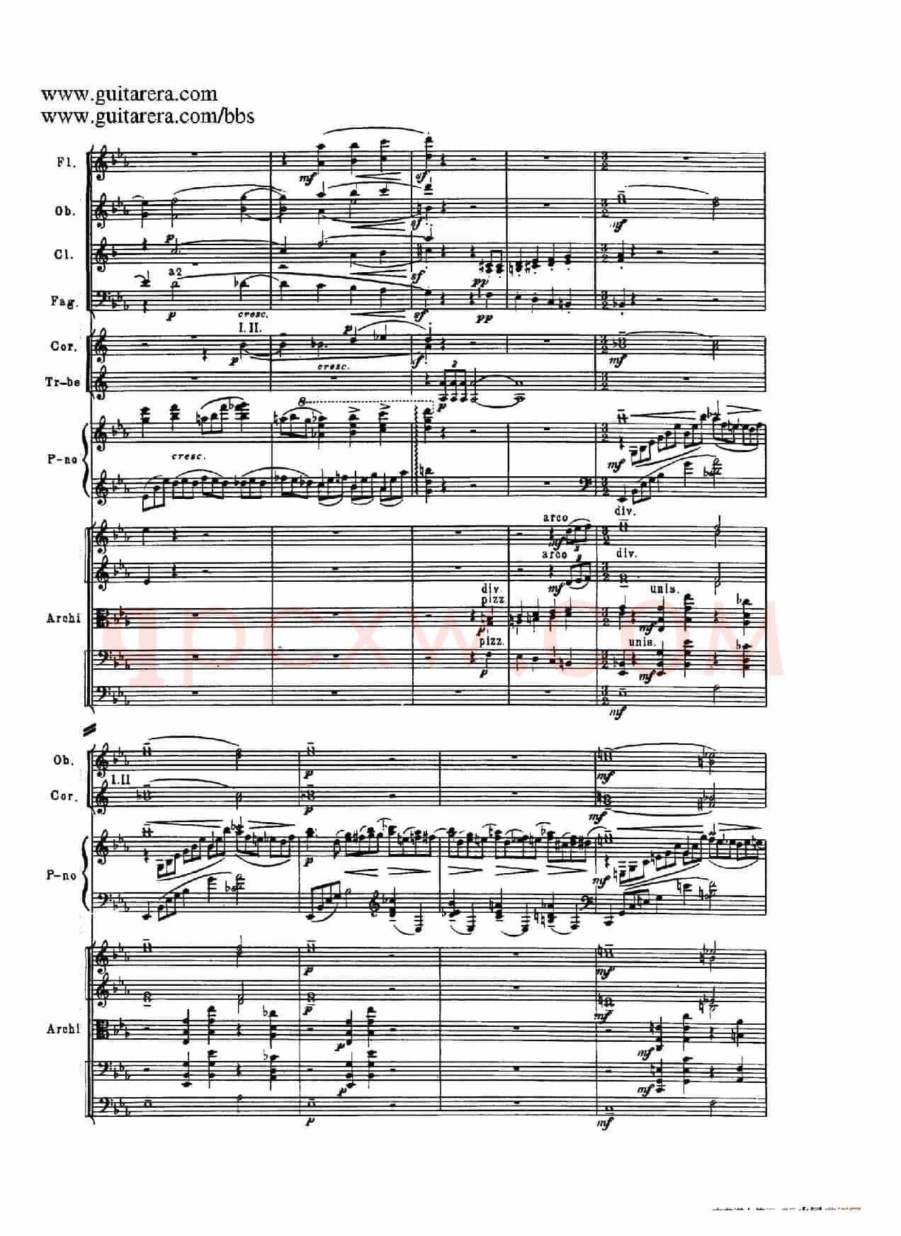 c小调第二钢琴协奏曲 Op.18（第三乐章总谱P1——12）