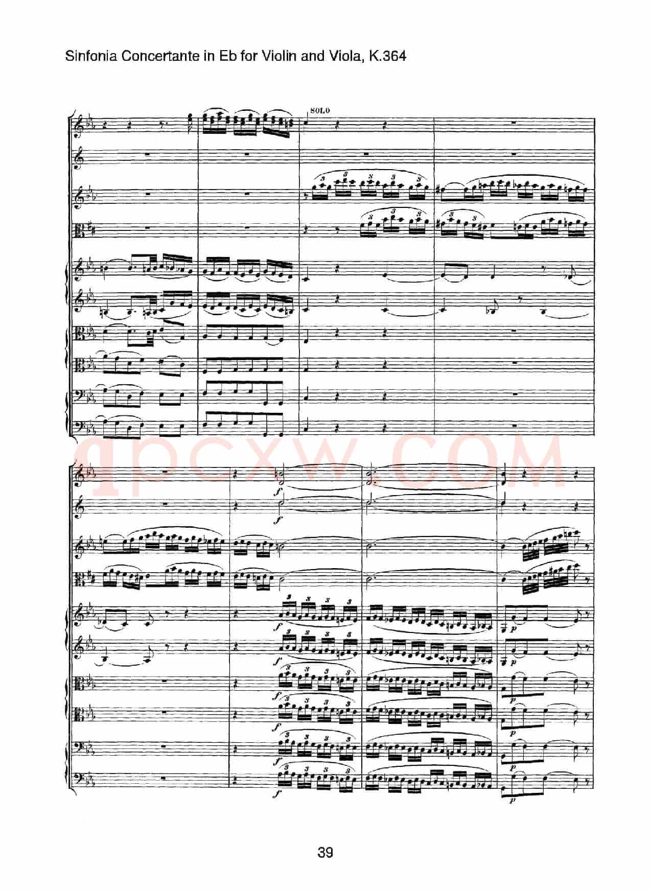 降E大调交响协奏曲（《Sinfonia Concertante in Eb》for Violin and Viola K.364）