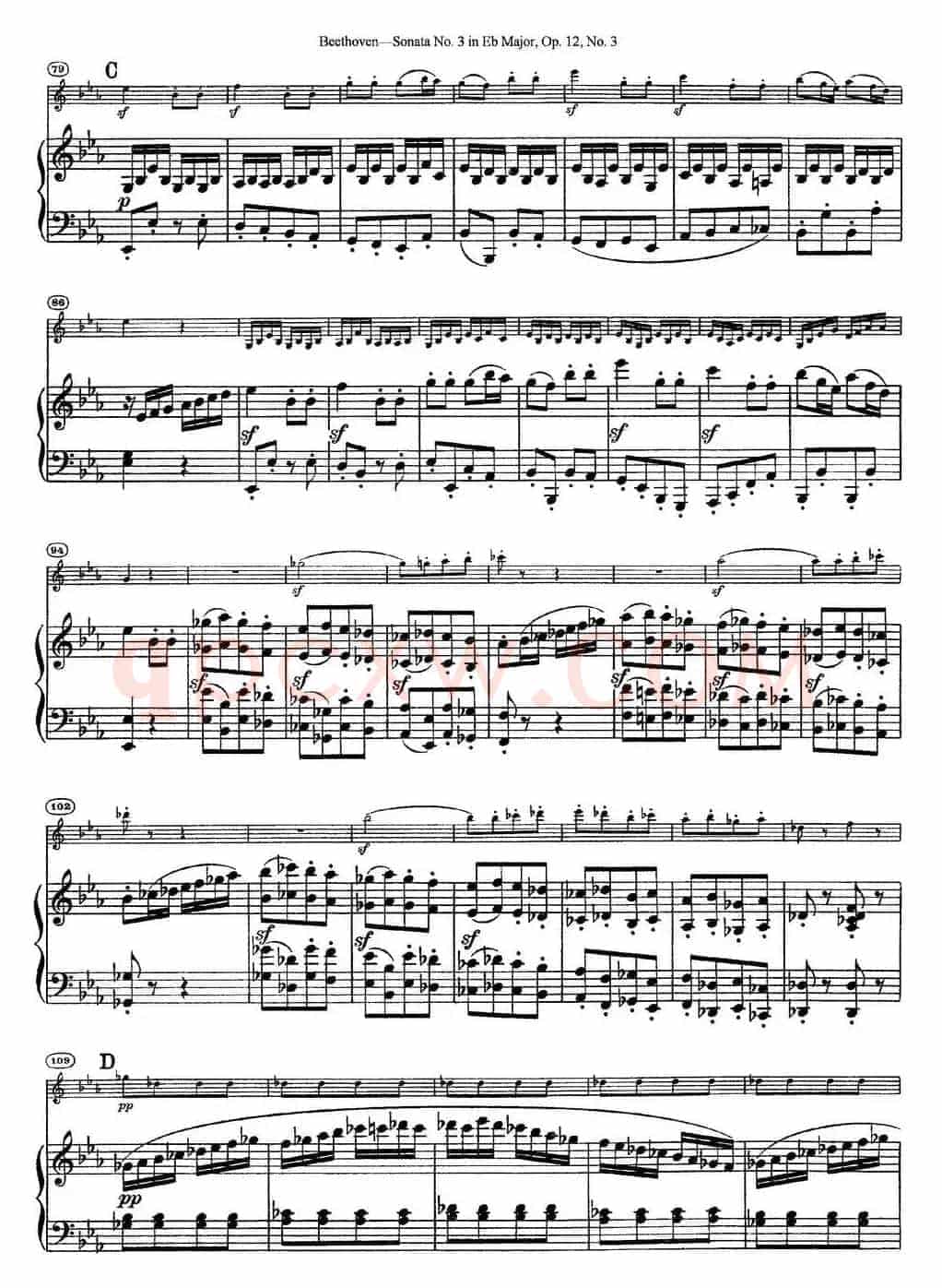 Violin Sonata No.3 in Eb Major Op.12 No.3（小提琴+钢琴伴奏）
