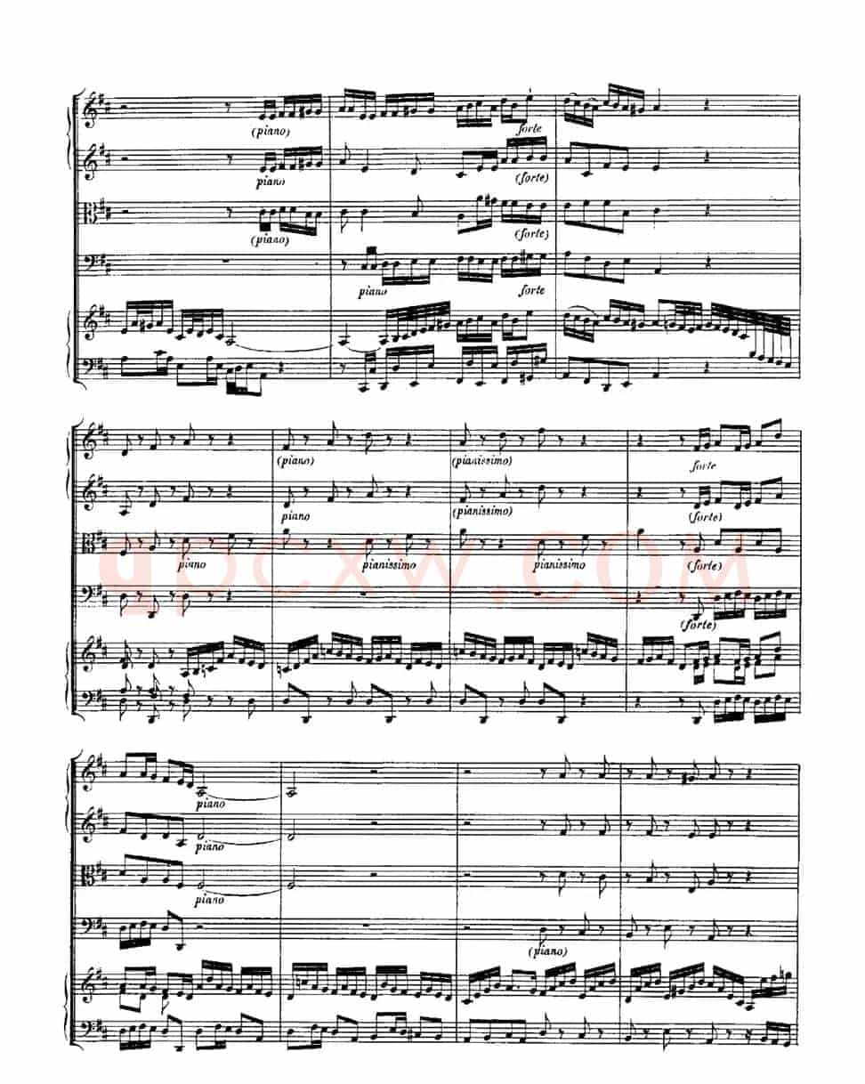 Harpsichd Concerto in D Maj BWV 1054(D大调第三号古钢琴协奏曲·总谱)