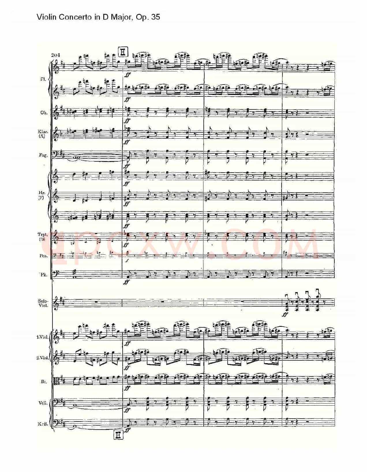 D大调小提琴协奏曲, Op.35第一乐章（二）