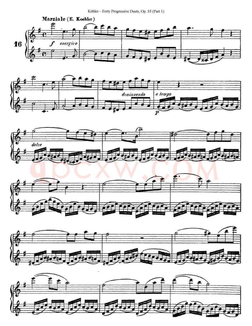 柯勒40首长笛提高练习曲OP.55（NO.16）