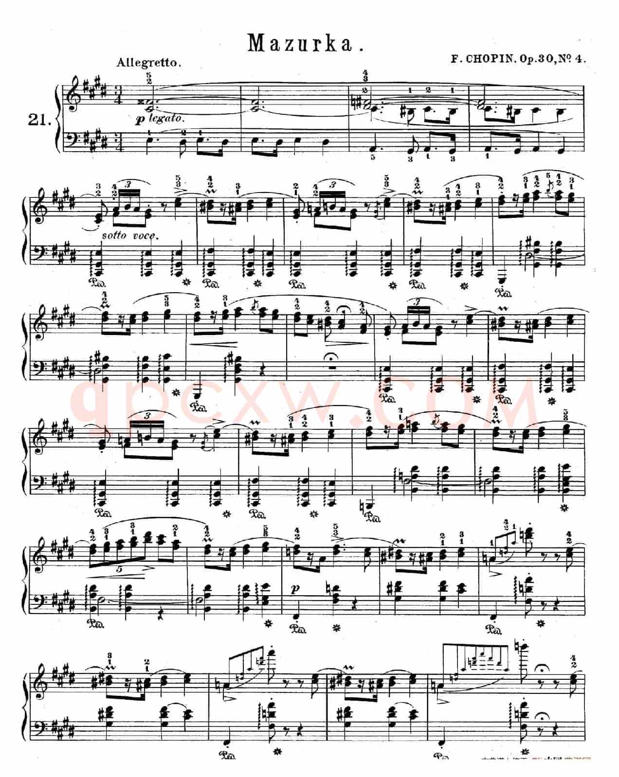 Quatre Mazurkas Op.30(4首玛祖卡舞曲·4)