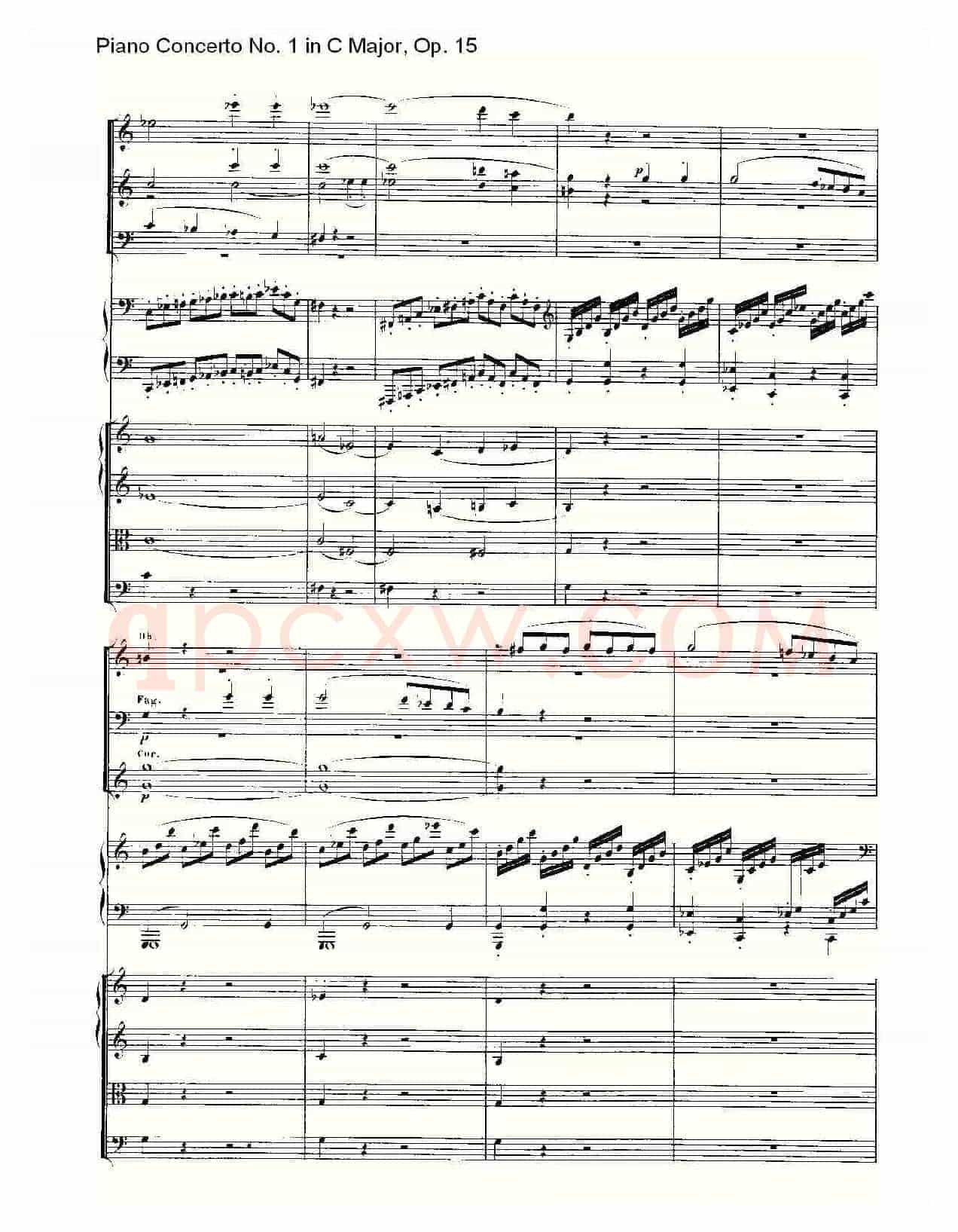 C大调钢琴第一协奏曲 Op.15 第一乐章