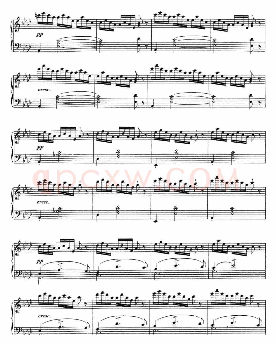 舒伯特降E大调即兴曲D.899，Op.90（NO.4）