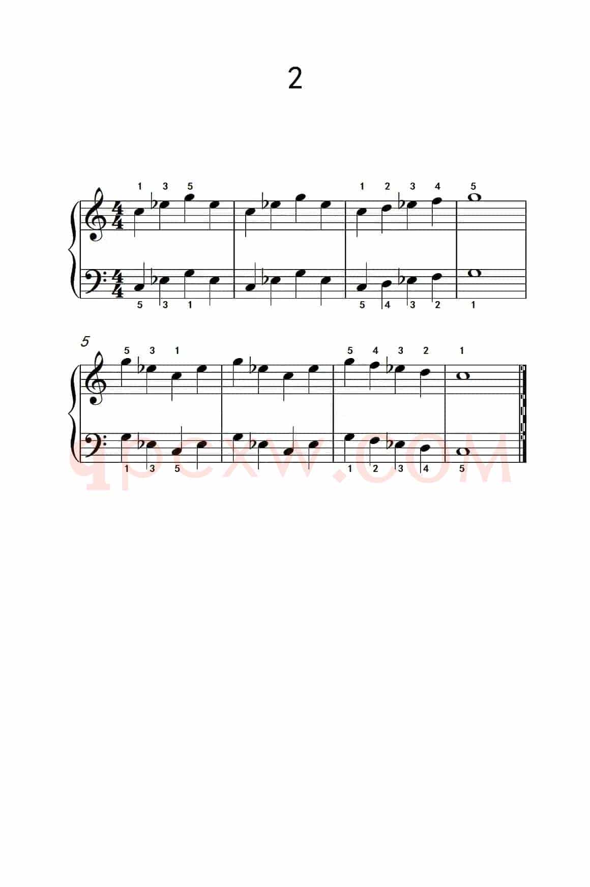 一.非连音练习2（儿童钢琴手指练习 1）