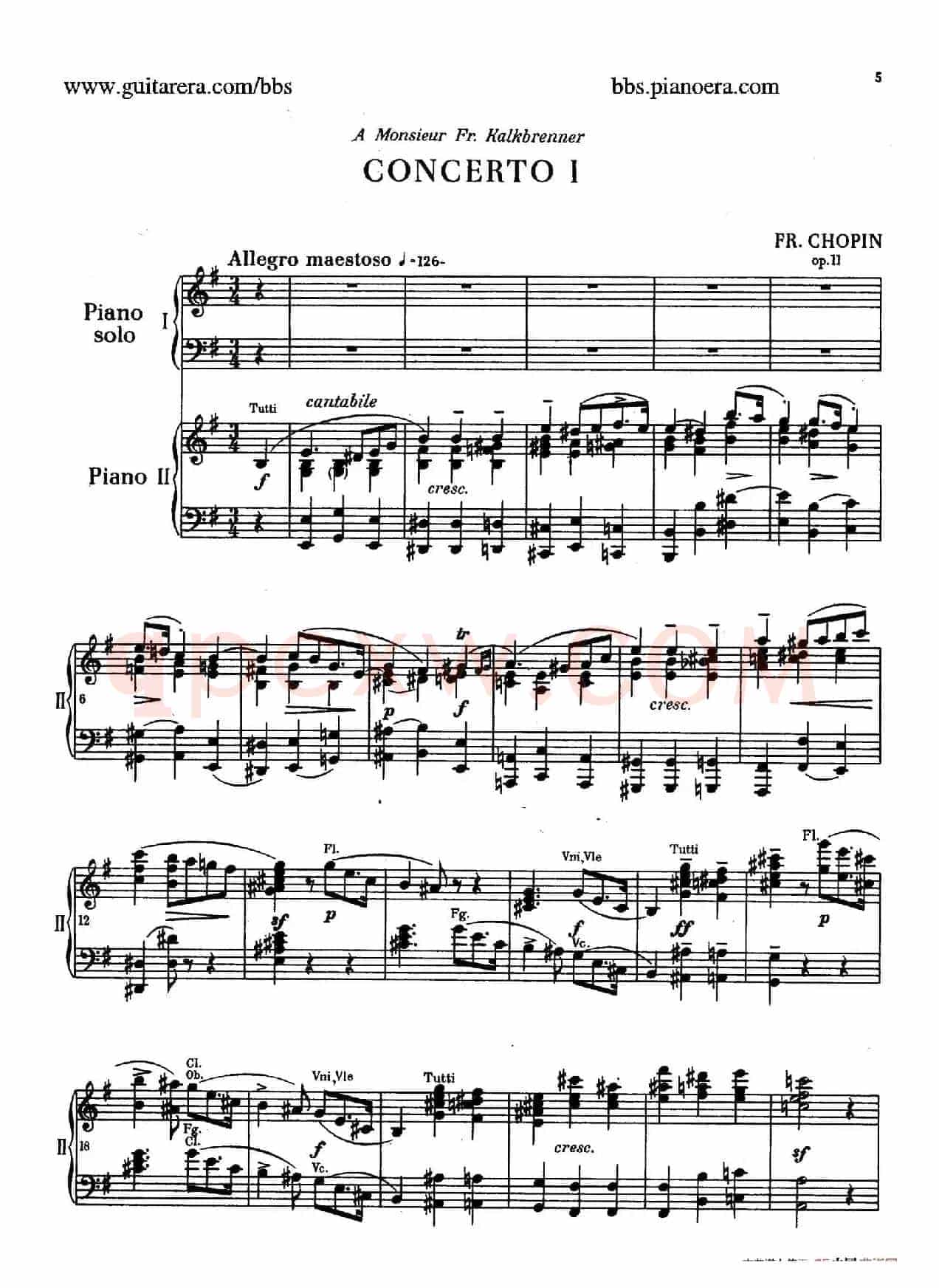 e小调第一钢琴协奏曲 Op.11(双钢琴版·第一乐章)