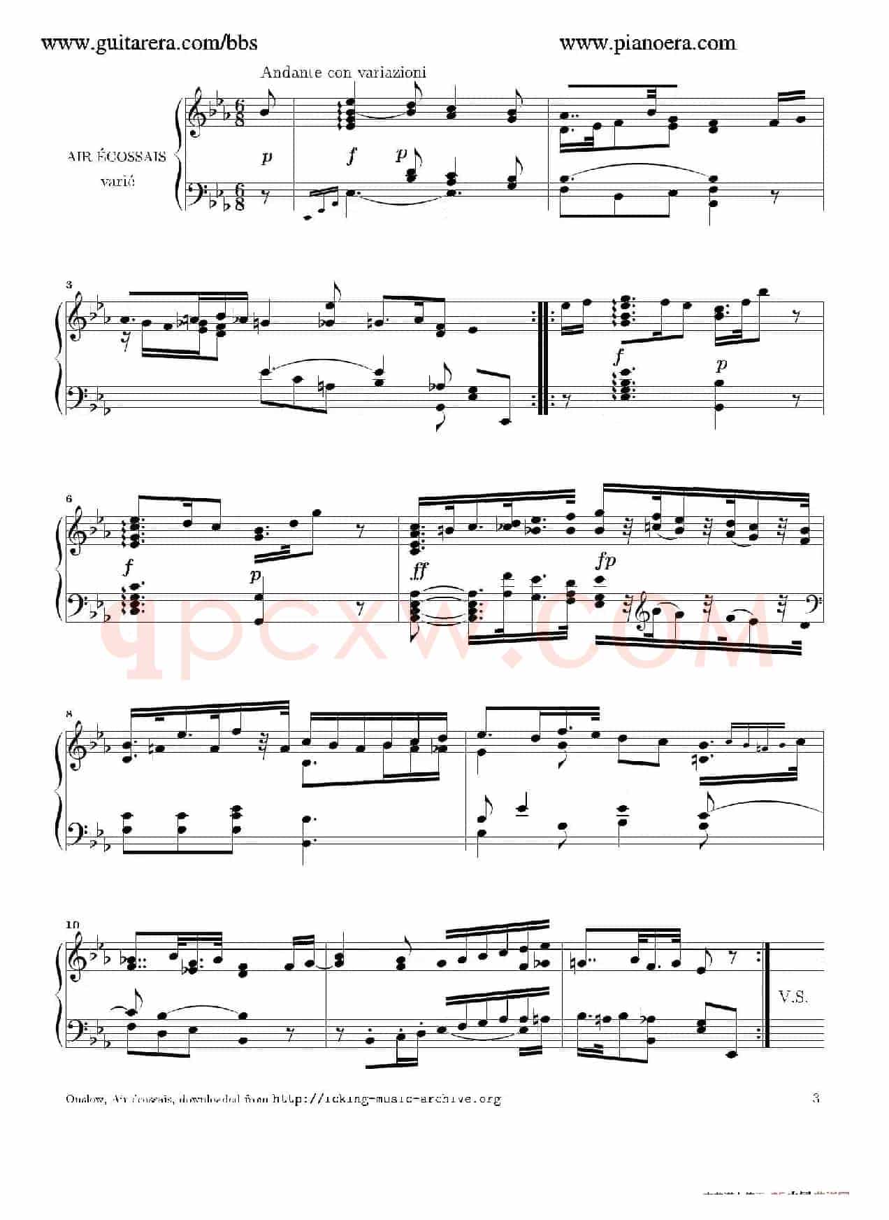 Air Ecossais Varie Op.5（苏格兰歌调变奏曲）