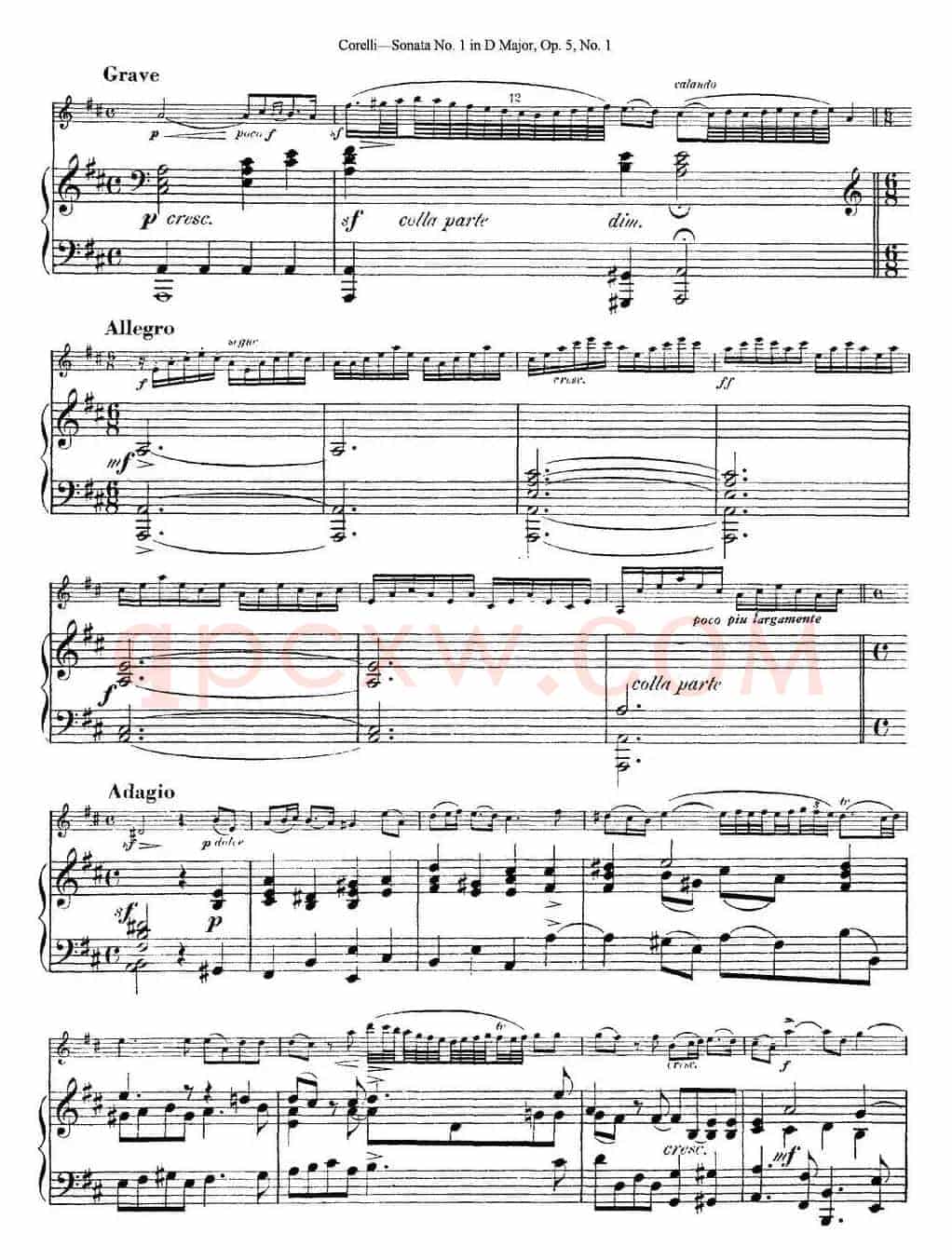 Sonata No.1 in D MajorOp.5 No.1（小提琴+钢琴伴奏）