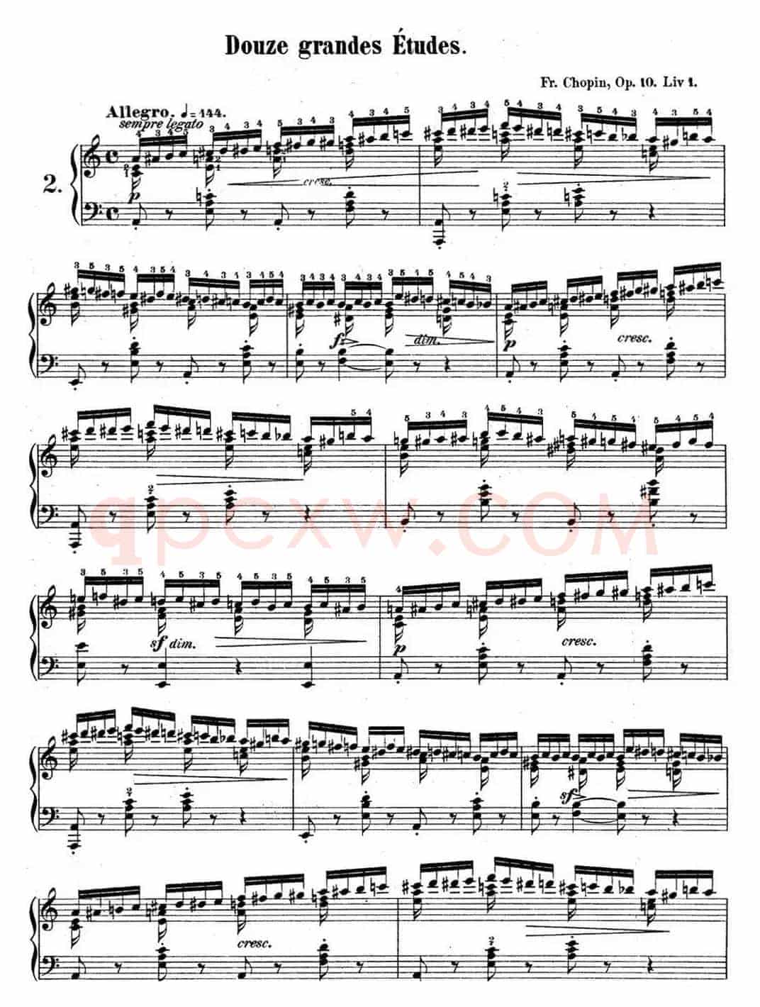 肖邦练习曲2 Op.10 No.2 a小调 A minor