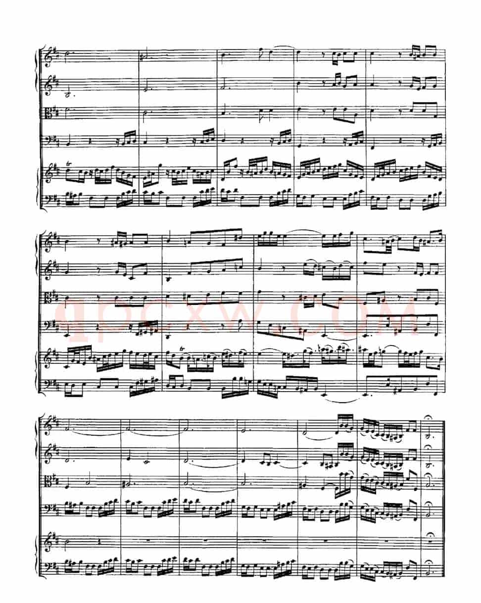 Harpsichd Concerto in D Maj BWV 1054(D大调第三号古钢琴协奏曲·总谱)