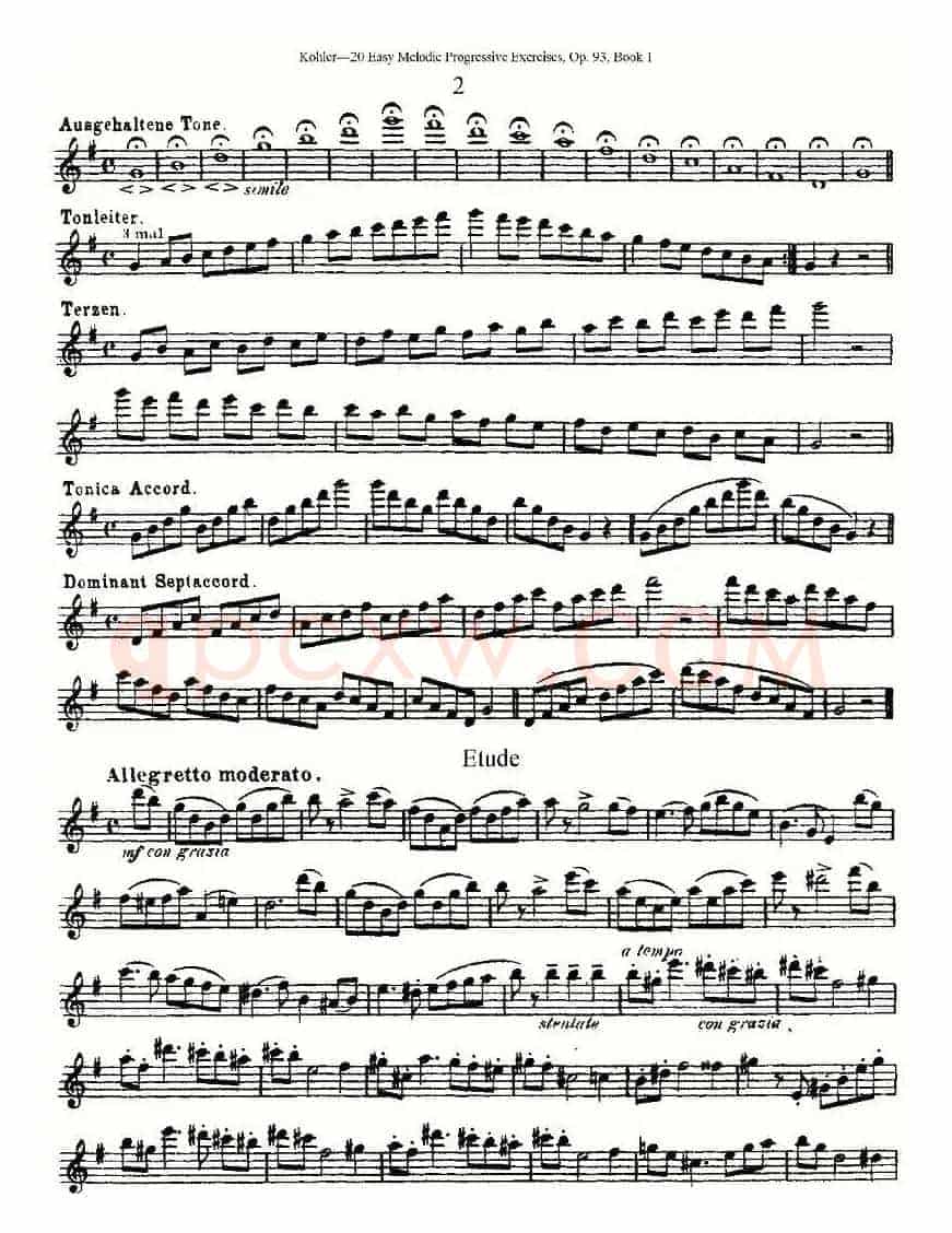 柯勒练习曲作品93号（一）