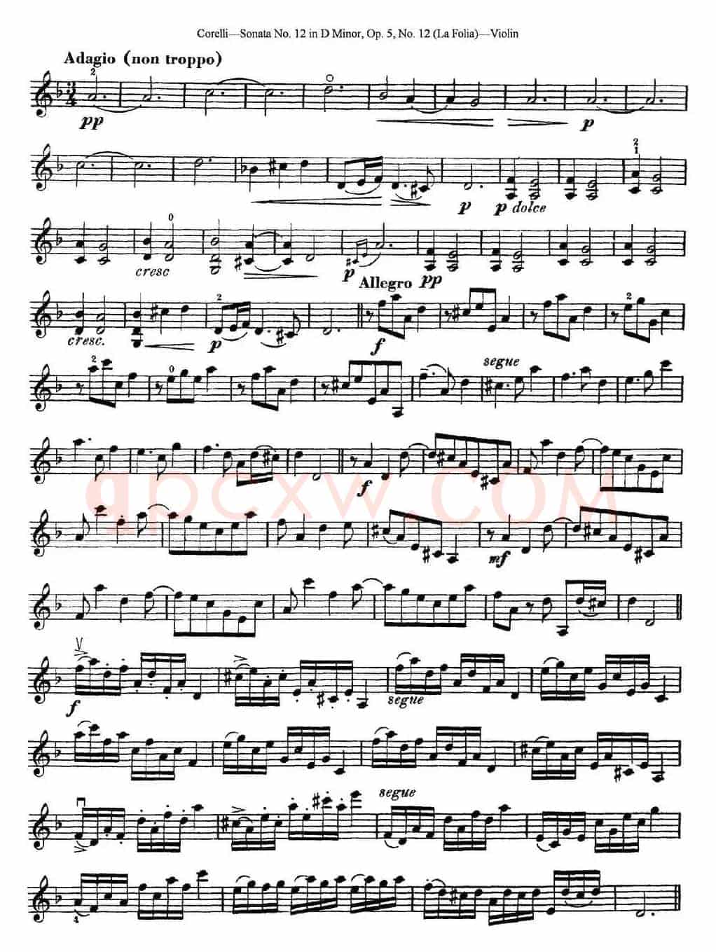 Sonata No.12 in D Minor Op.5 No.12