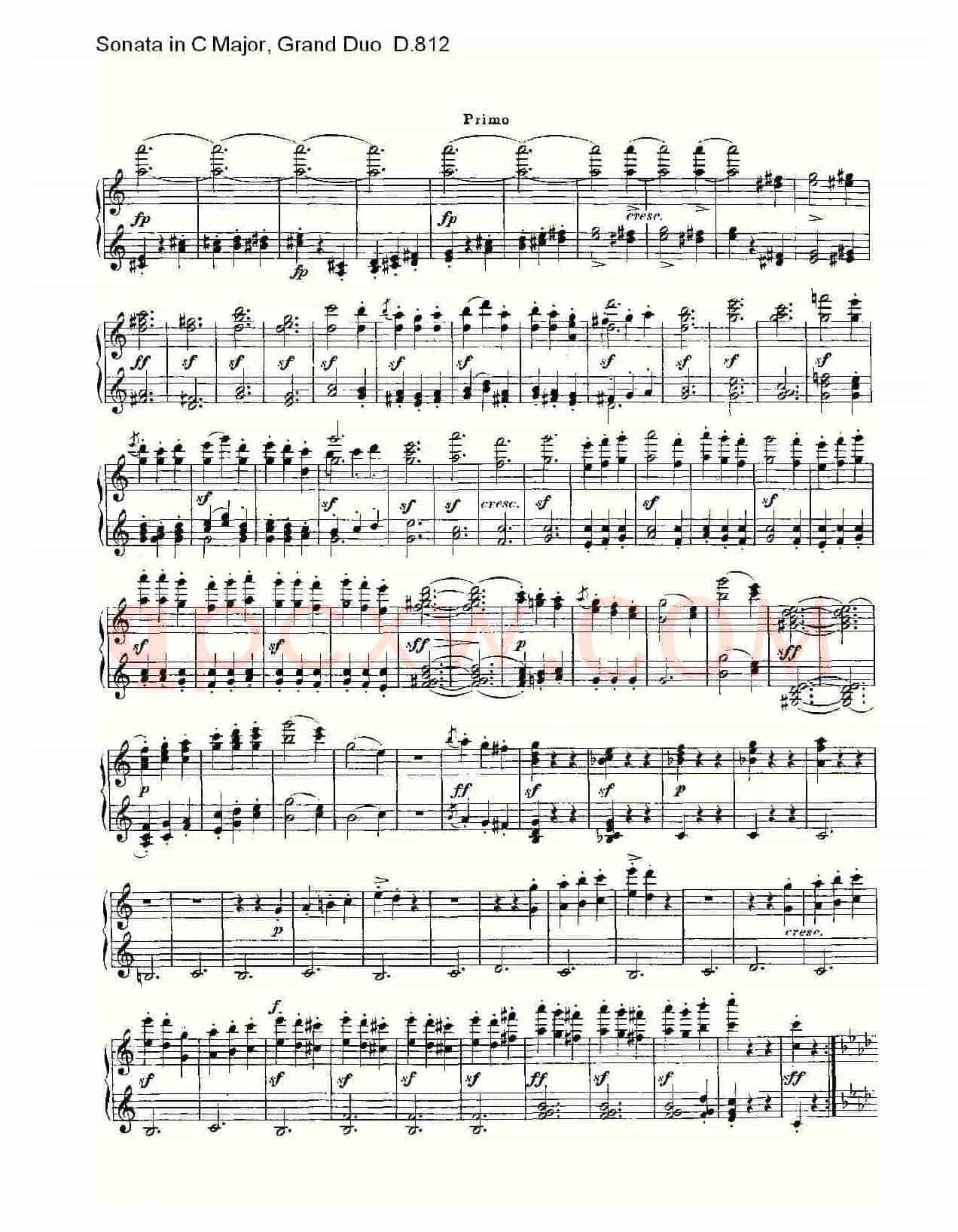 Sonata in C Major, Grand Duo D.812(C大调奏鸣曲,盛大的二重奏 )