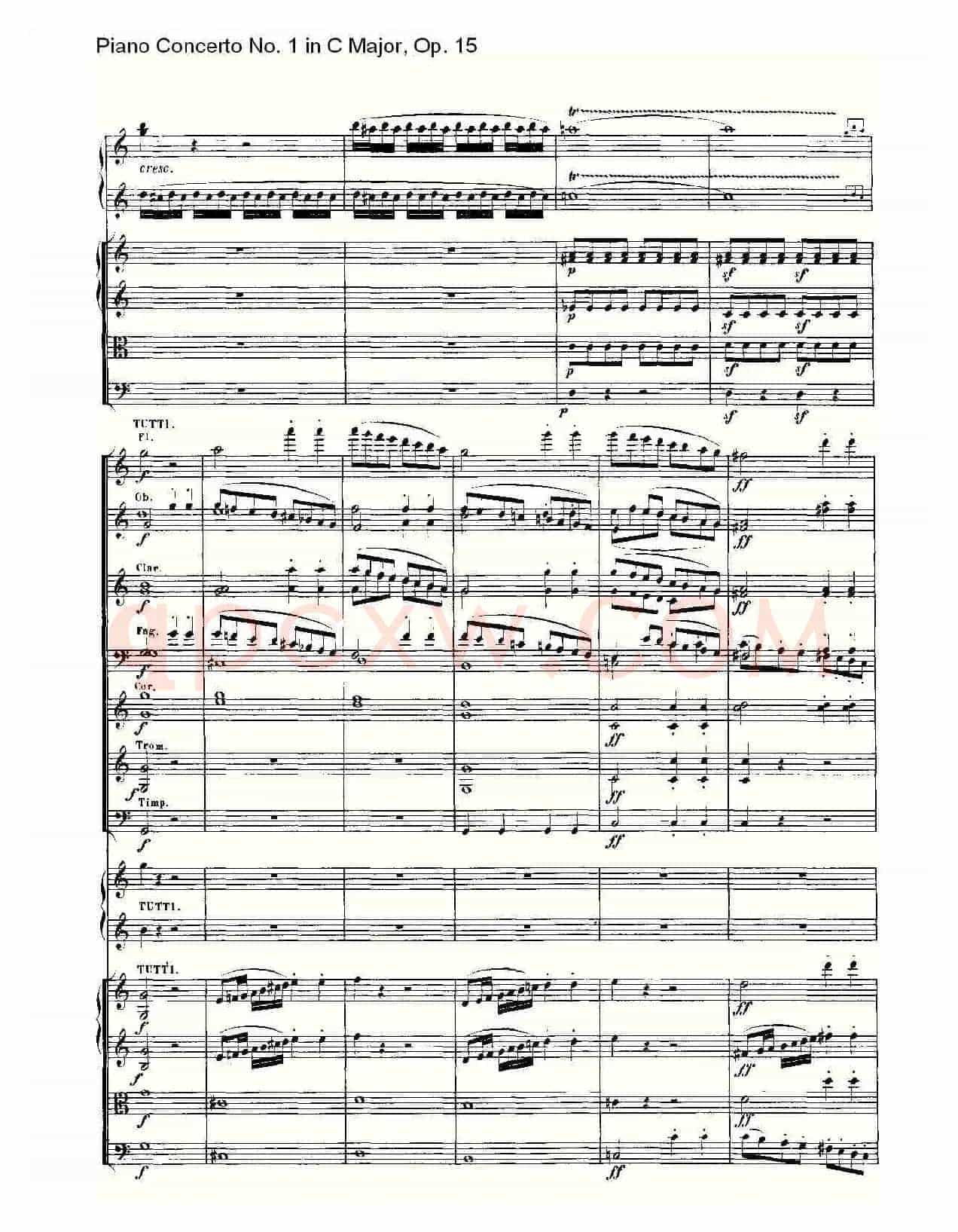 C大调钢琴第一协奏曲 Op.15 第一乐章