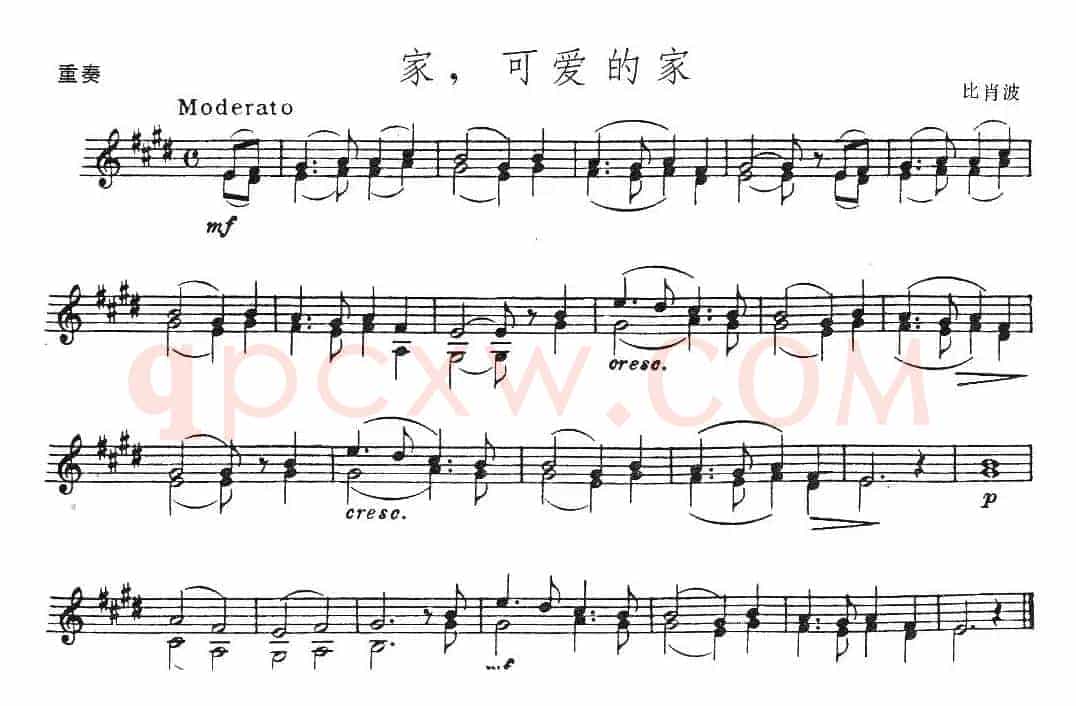 家，可爱的家（小提琴二重奏）