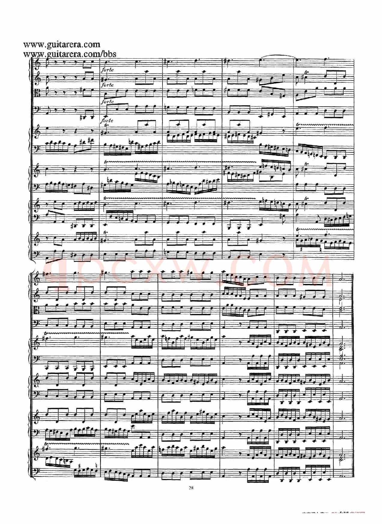 为四架古钢琴而作的a小调协奏曲 BWV 1065(总谱)