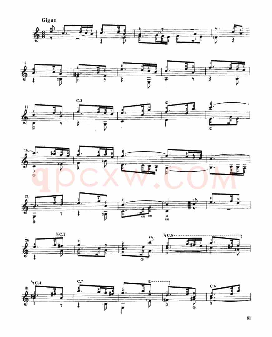 第三鲁特琴组曲（古典吉他）