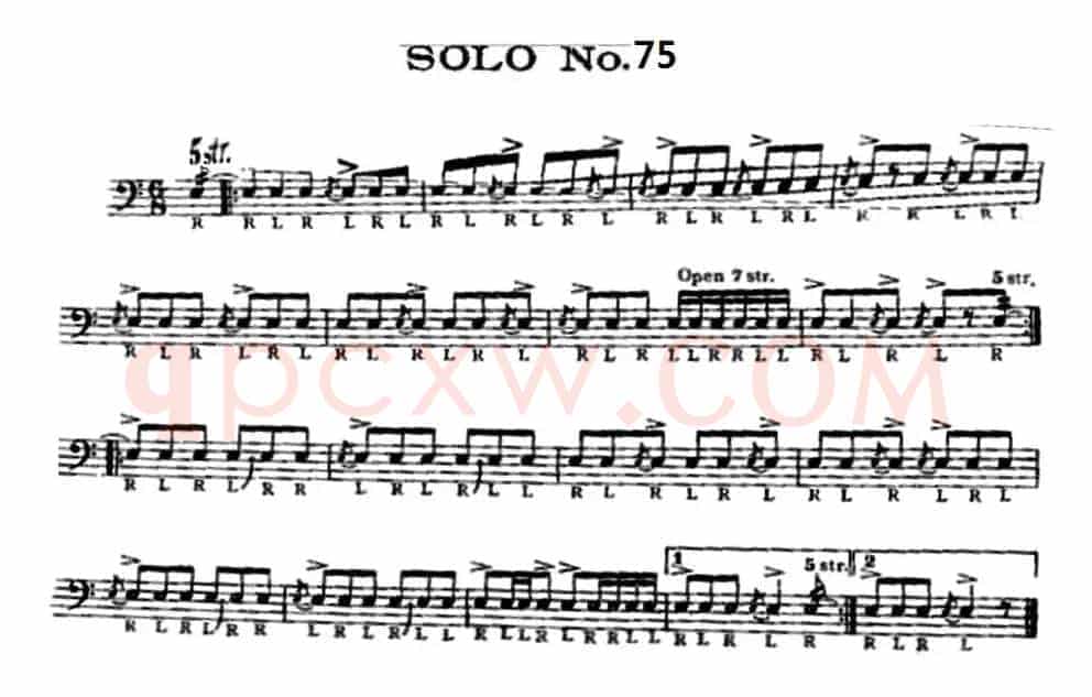 美国军鼓 SOLO No.71-75（爵士鼓谱）
