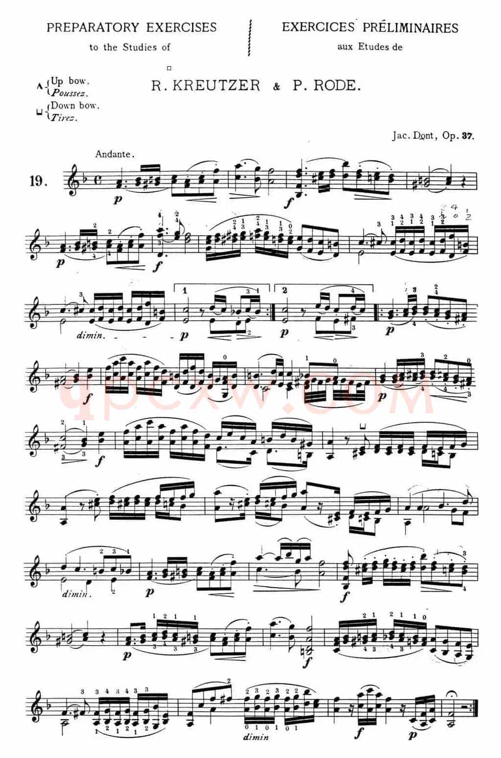 顿特24首小提琴练习曲 作品37—19