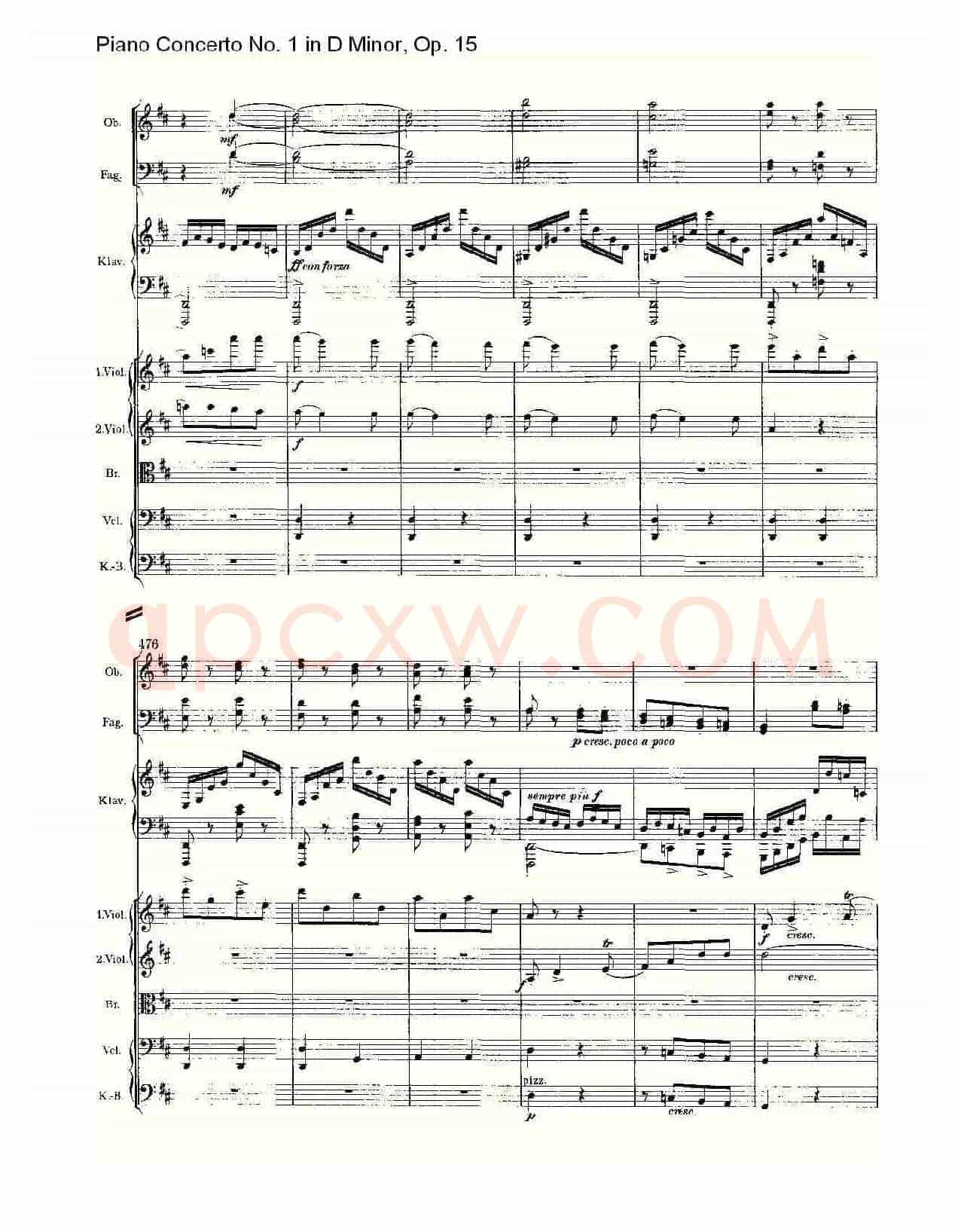 D小调钢琴第一协奏曲, Op.15第三乐章(二)