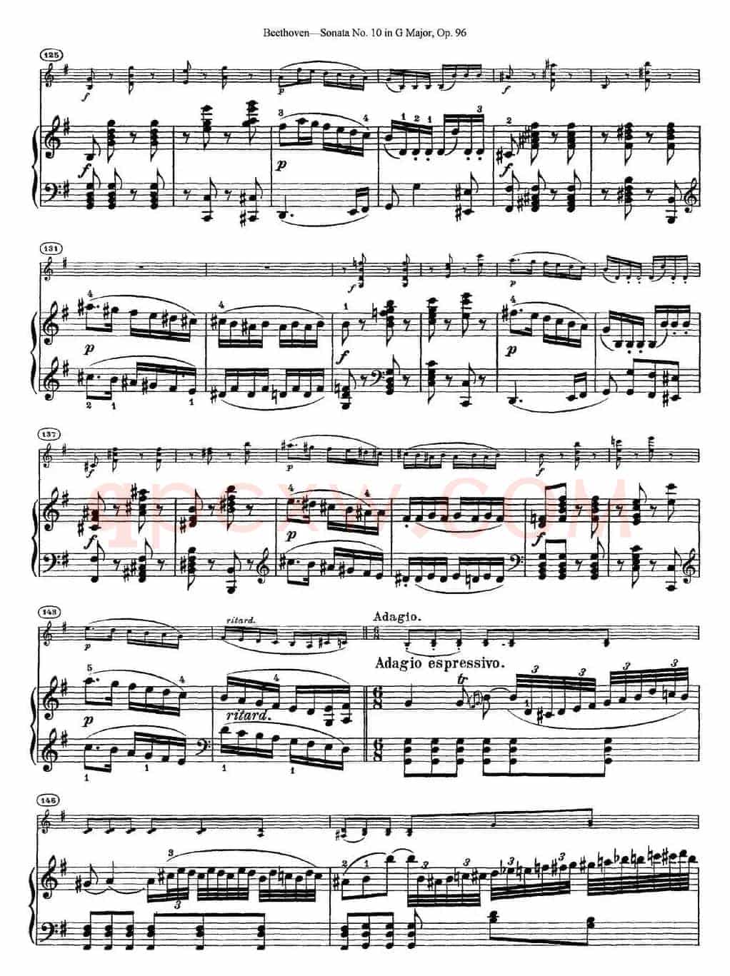 Violin Sonata No.10 in G Major Op.96（小提琴+钢琴伴奏）