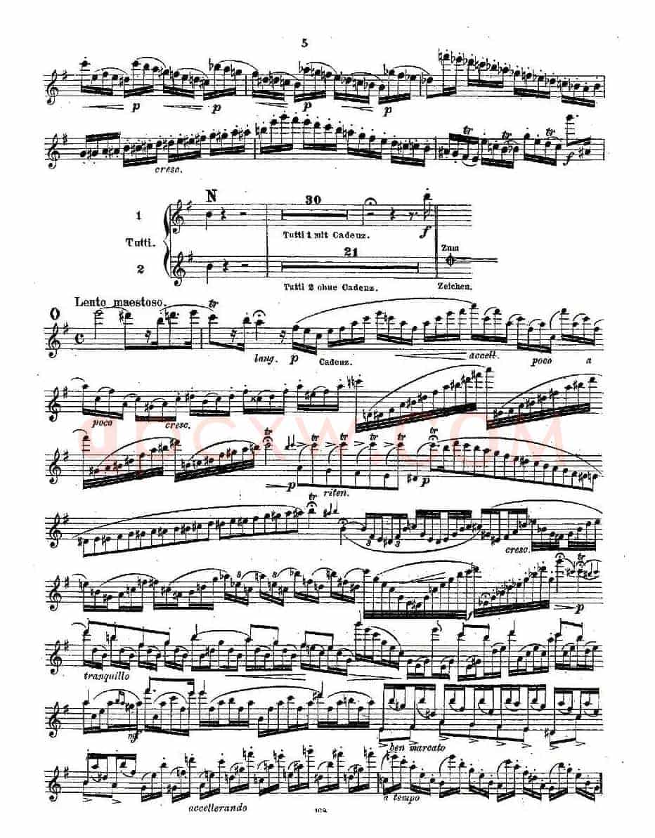 Concertstück . Op. 3. - flute part only