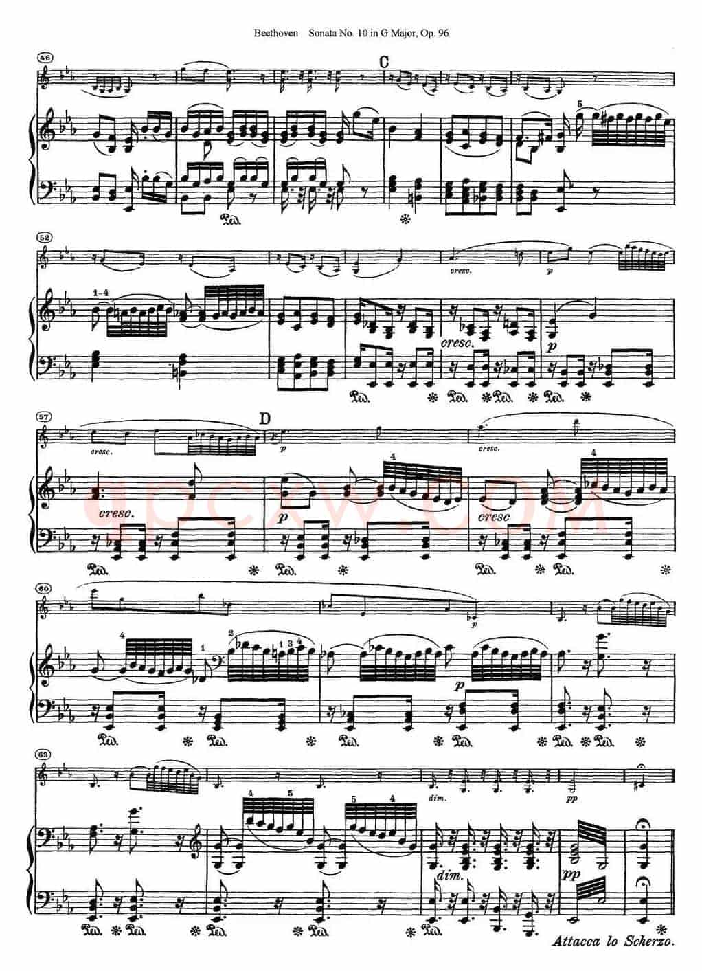 Violin Sonata No.10 in G Major Op.96（小提琴+钢琴伴奏）