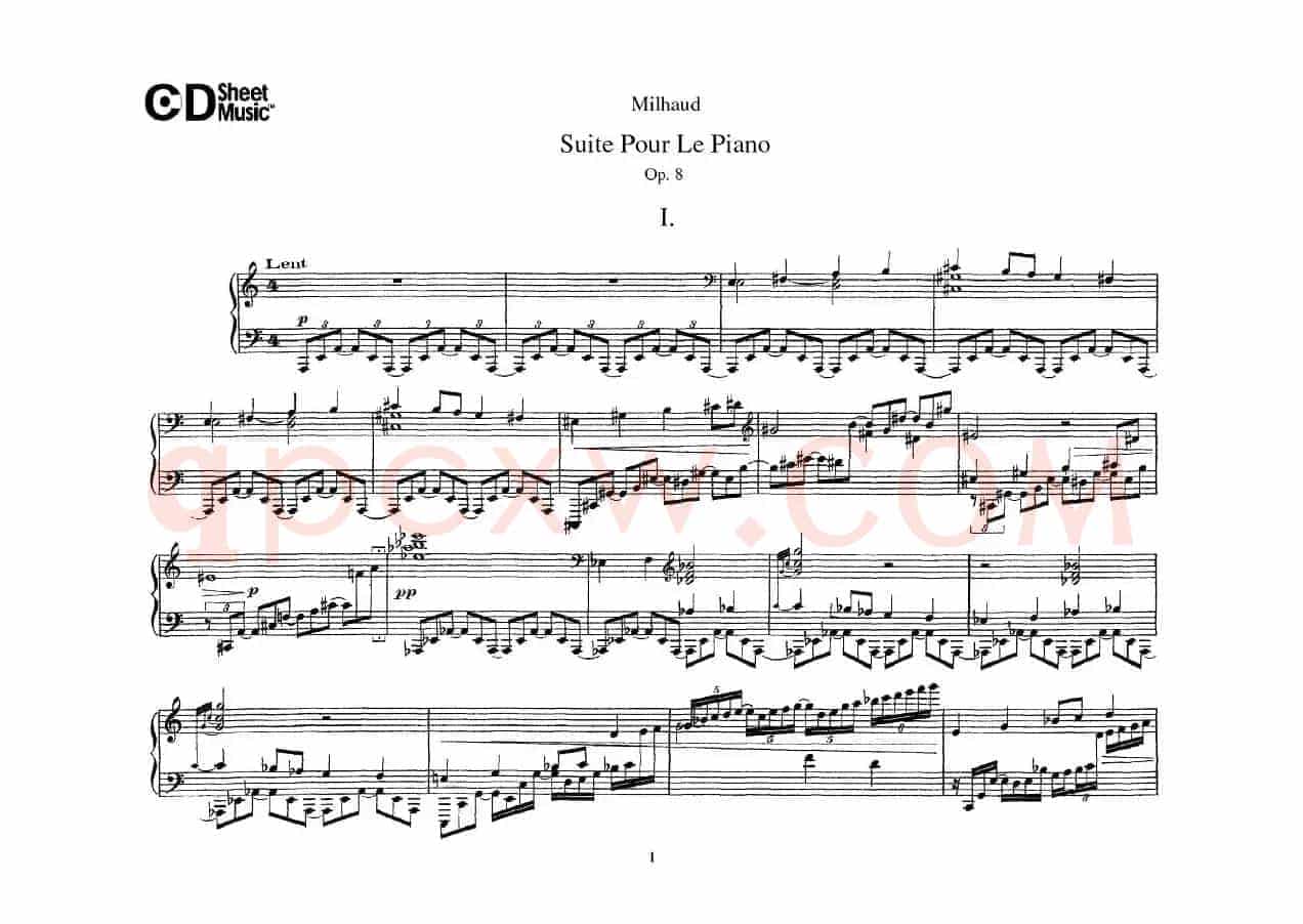 Suite Pour Le Piano Op.8（钢琴组曲·Ⅰ）