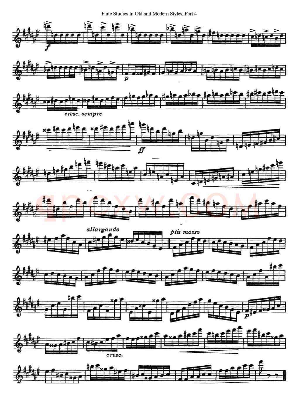 斯勒新老风格长笛练习重奏曲（第四部分）（NO.21）