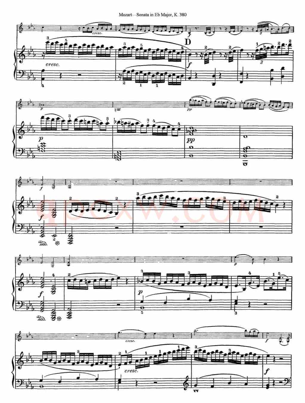 Violin Sonata in Eb Major K.380（小提琴+钢琴伴奏）