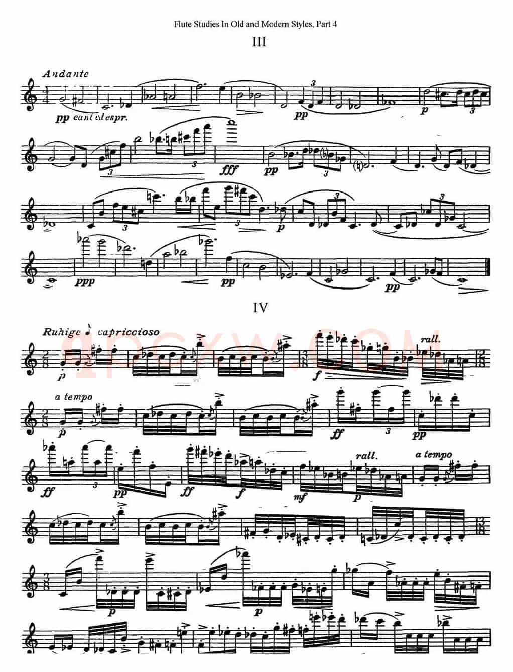 斯勒新老风格长笛练习重奏曲（第四部分）（NO.24）